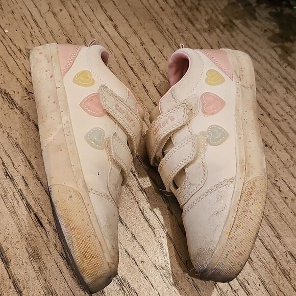 Kids Pink and White Velcro Sneaker Size 11 - Picture 4 of 7